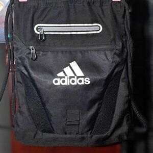 Genuine Adidas Bold 3-stripe brand and Logo Sackpack Gym Bag Used Like New